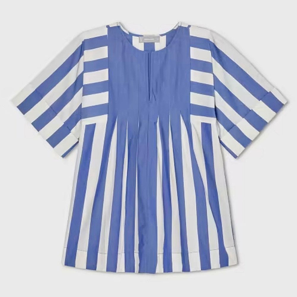 Everlane The Striped Poplin Tunic Size S Small NWT Blue White